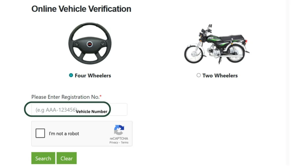 MTMIS sindh enter vehicle registration number